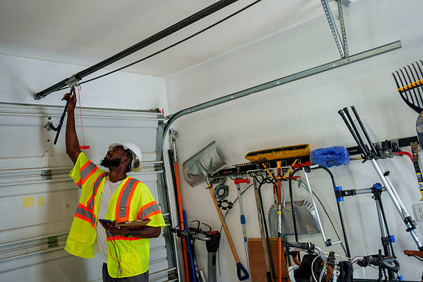 Professional Garage Door Panel Replacement technician working in Eaton, OH